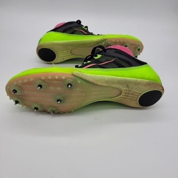 Nike Shoes Men 9.5 ZOOM Rival 7 MD Neon Green & Pink Track Cleats - Picture 8 of 13